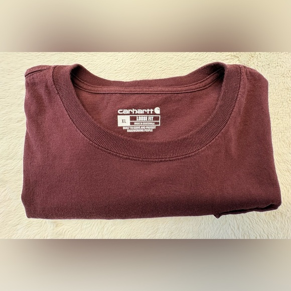 Carhartt Men's Long Sleeve Tee - Maroon Size XL - Picture 3 of 6